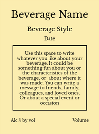 Back label - Autumn Acorn Yellow
