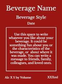 Back Label- Standard Red