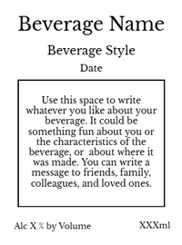 Back Label- Standard White