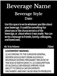 Back label - Botticelli Tapered