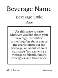 Back label - Bottles & Corks Tall