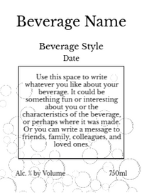 Back label - Bubbles Pink Tall