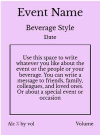 Back label - Flourish Wedding