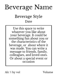 Back label - Fractal Tall