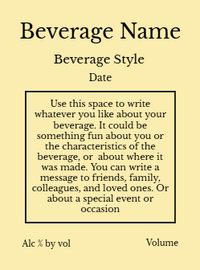 Back label - French Toast