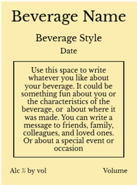 Back label - French Toast Tall