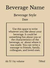 Back label - New World Tall