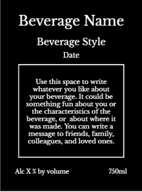 Back label - Sunset Wines