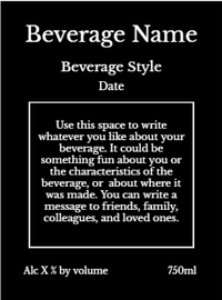 Back label - Sunset Wines Tall
