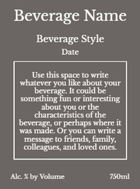 Back label - Zombie Wine